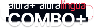 Imagem ilustrativa do Combo+ que combina os cursos Alura+ e Alura Língua.